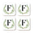 Square Coffee Drink Coasters Gift Set, Garden Green Monogram-Set of 4-Andaz Press-F-