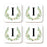Square Coffee Drink Coasters Gift Set, Garden Green Monogram-Set of 4-Andaz Press-I-