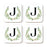 Square Coffee Drink Coasters Gift Set, Garden Green Monogram-Set of 4-Andaz Press-J-