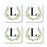 Square Coffee Drink Coasters Gift Set, Garden Green Monogram-Set of 4-Andaz Press-L-