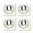 Square Coffee Drink Coasters Gift Set, Garden Green Monogram-Set of 4-Andaz Press-O-