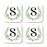 Square Coffee Drink Coasters Gift Set, Garden Green Monogram-Set of 4-Andaz Press-S-