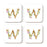 Square Coffee Drink Coasters Gift Set, Lush Bloom Monogram-Set of 4-Andaz Press-A-