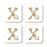 Square Coffee Drink Coasters Gift Set, Lush Bloom Monogram-Set of 4-Andaz Press-A-