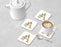 Square Coffee Drink Coasters Gift Set, Lush Bloom Monogram-Set of 4-Andaz Press-A-