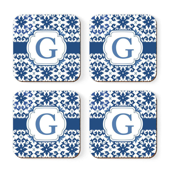 Square Coffee Drink Coasters Gift Set, Moroccan Monogram-Set of 4-Andaz Press-A-