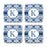 Square Coffee Drink Coasters Gift Set, Moroccan Monogram-Set of 4-Andaz Press-A-