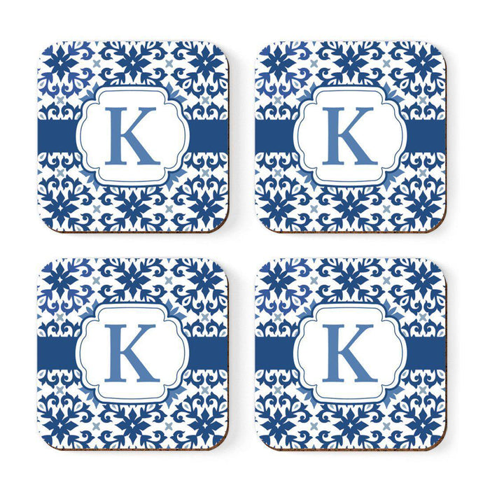 Square Coffee Drink Coasters Gift Set, Moroccan Monogram-Set of 4-Andaz Press-A-
