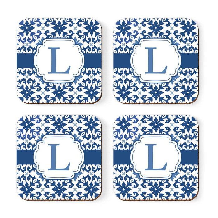 Square Coffee Drink Coasters Gift Set, Moroccan Monogram-Set of 4-Andaz Press-A-