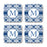 Square Coffee Drink Coasters Gift Set, Moroccan Monogram-Set of 4-Andaz Press-A-