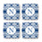 Square Coffee Drink Coasters Gift Set, Moroccan Monogram-Set of 4-Andaz Press-A-
