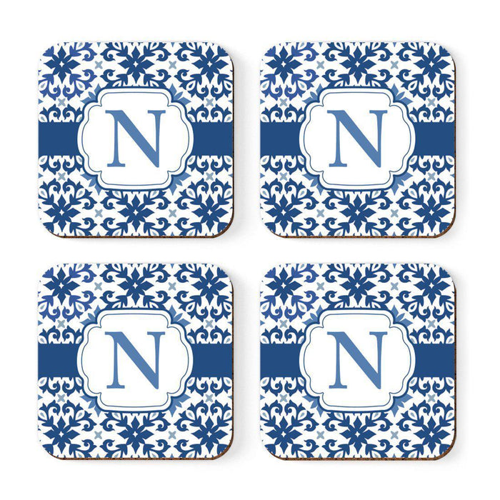 Square Coffee Drink Coasters Gift Set, Moroccan Monogram-Set of 4-Andaz Press-A-