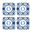 Square Coffee Drink Coasters Gift Set, Moroccan Monogram-Set of 4-Andaz Press-A-