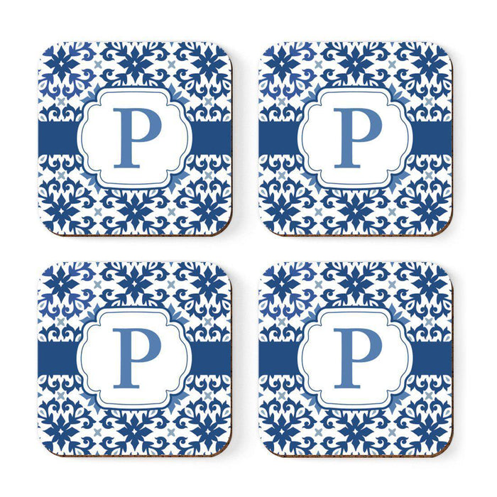 Square Coffee Drink Coasters Gift Set, Moroccan Monogram-Set of 4-Andaz Press-A-