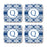 Square Coffee Drink Coasters Gift Set, Moroccan Monogram-Set of 4-Andaz Press-A-