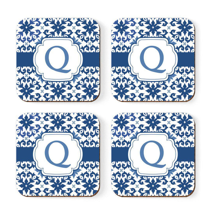 Square Coffee Drink Coasters Gift Set, Moroccan Monogram-Set of 4-Andaz Press-A-