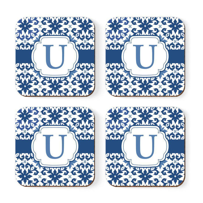 Square Coffee Drink Coasters Gift Set, Moroccan Monogram-Set of 4-Andaz Press-A-