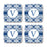Square Coffee Drink Coasters Gift Set, Moroccan Monogram-Set of 4-Andaz Press-A-