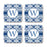 Square Coffee Drink Coasters Gift Set, Moroccan Monogram-Set of 4-Andaz Press-A-