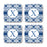 Square Coffee Drink Coasters Gift Set, Moroccan Monogram-Set of 4-Andaz Press-A-