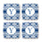 Square Coffee Drink Coasters Gift Set, Moroccan Monogram-Set of 4-Andaz Press-A-