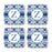 Square Coffee Drink Coasters Gift Set, Moroccan Monogram-Set of 4-Andaz Press-A-