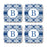 Square Coffee Drink Coasters Gift Set, Moroccan Monogram-Set of 4-Andaz Press-A-
