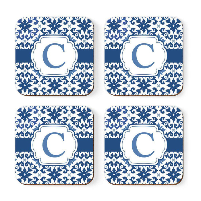 Square Coffee Drink Coasters Gift Set, Moroccan Monogram-Set of 4-Andaz Press-A-