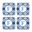 Square Coffee Drink Coasters Gift Set, Moroccan Monogram-Set of 4-Andaz Press-A-