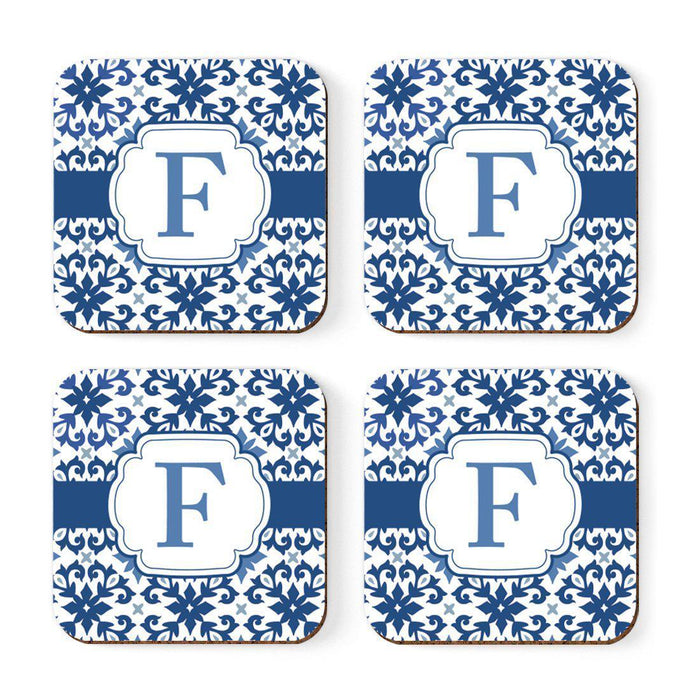 Square Coffee Drink Coasters Gift Set, Moroccan Monogram-Set of 4-Andaz Press-A-