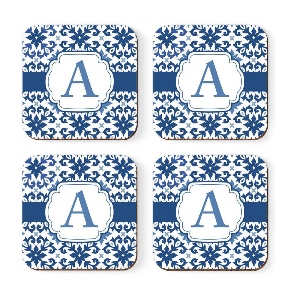 Square Coffee Drink Coasters Gift Set, Moroccan Monogram-Set of 4-Andaz Press-A-