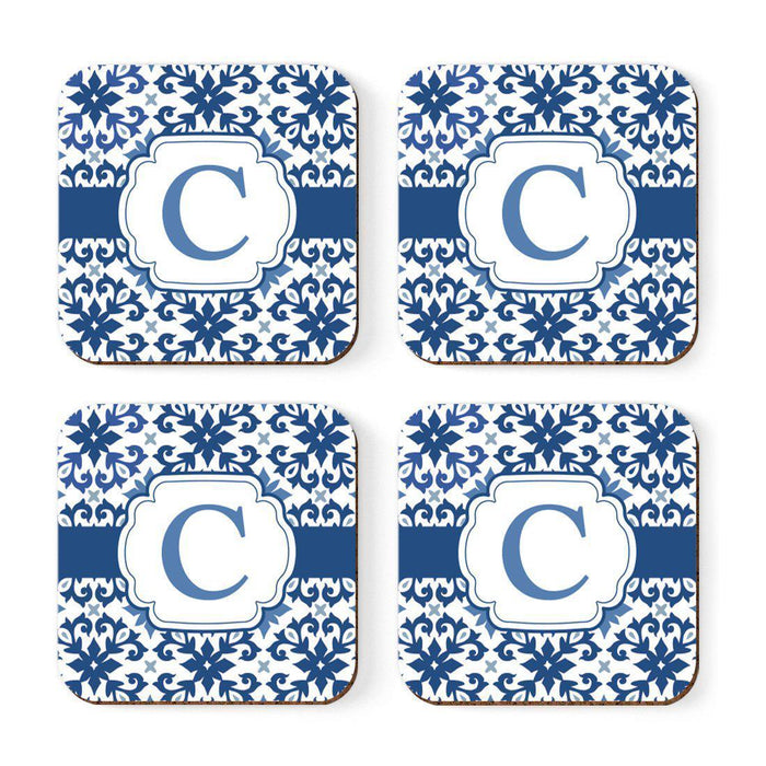 Square Coffee Drink Coasters Gift Set, Moroccan Monogram-Set of 4-Andaz Press-C-