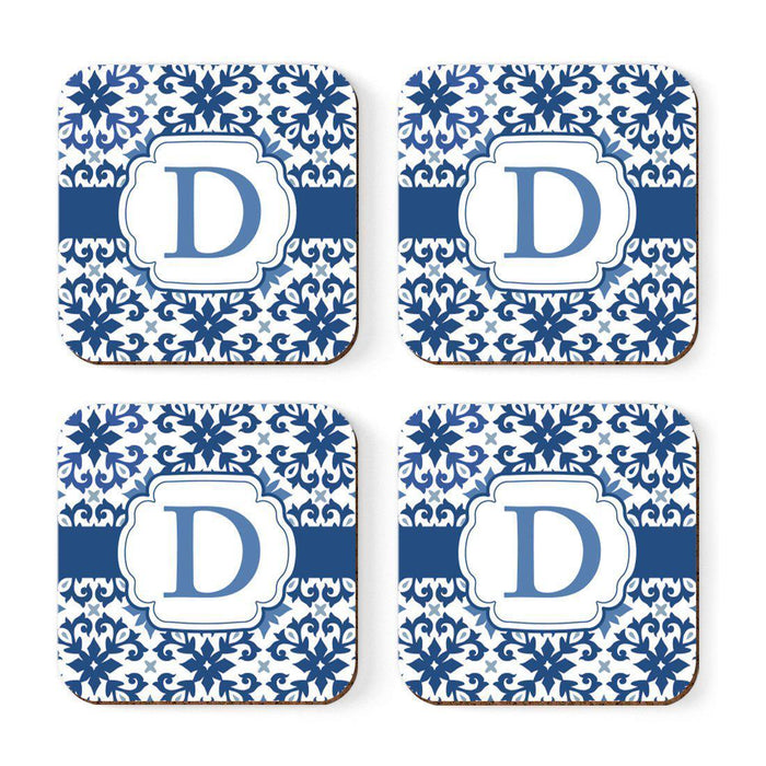Square Coffee Drink Coasters Gift Set, Moroccan Monogram-Set of 4-Andaz Press-D-