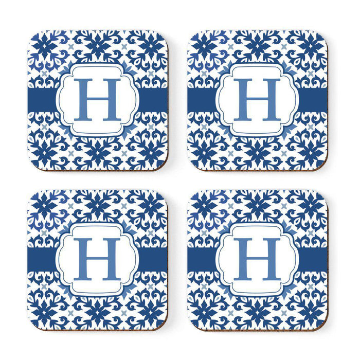 Square Coffee Drink Coasters Gift Set, Moroccan Monogram-Set of 4-Andaz Press-H-