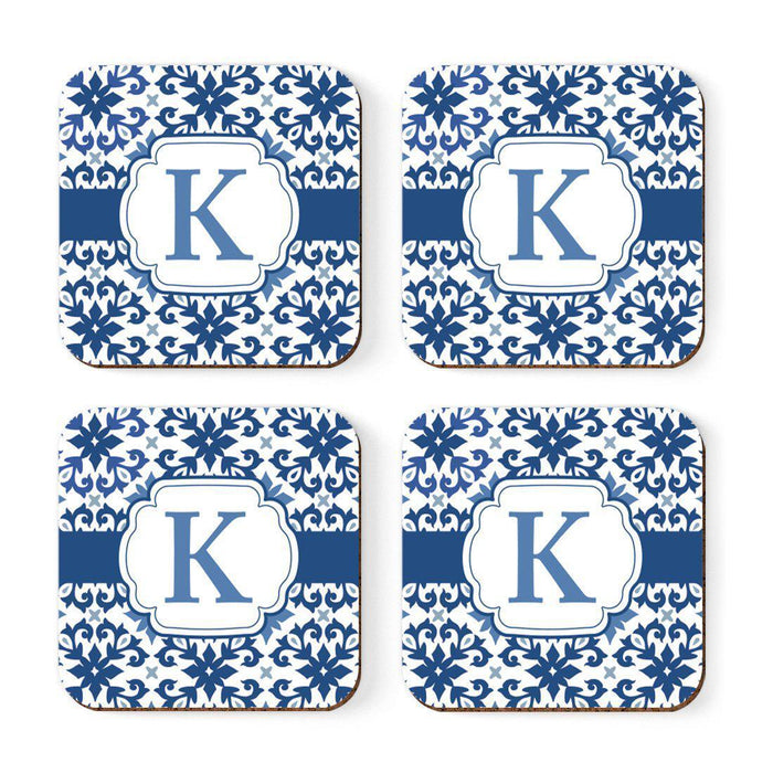 Square Coffee Drink Coasters Gift Set, Moroccan Monogram-Set of 4-Andaz Press-K-