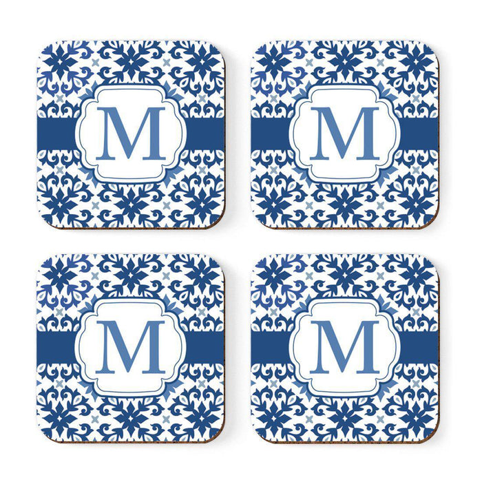Square Coffee Drink Coasters Gift Set, Moroccan Monogram-Set of 4-Andaz Press-M-