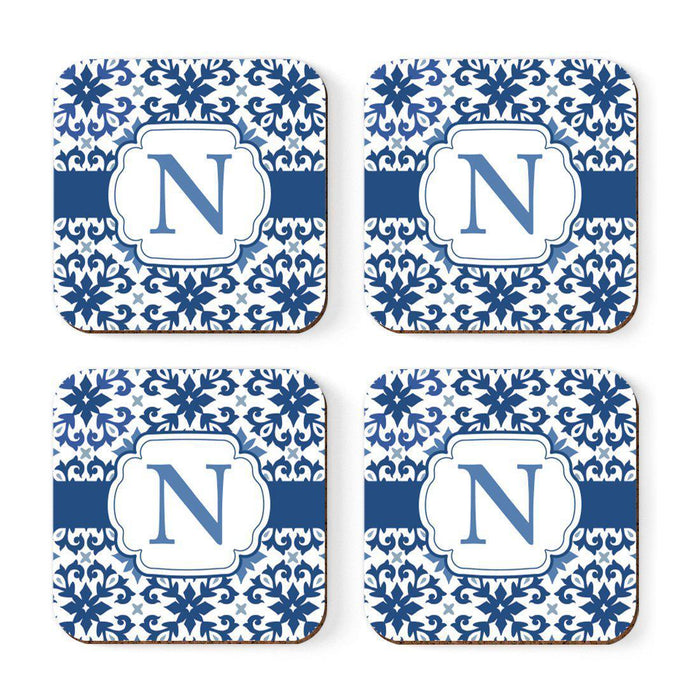 Square Coffee Drink Coasters Gift Set, Moroccan Monogram-Set of 4-Andaz Press-N-