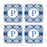 Square Coffee Drink Coasters Gift Set, Moroccan Monogram-Set of 4-Andaz Press-P-