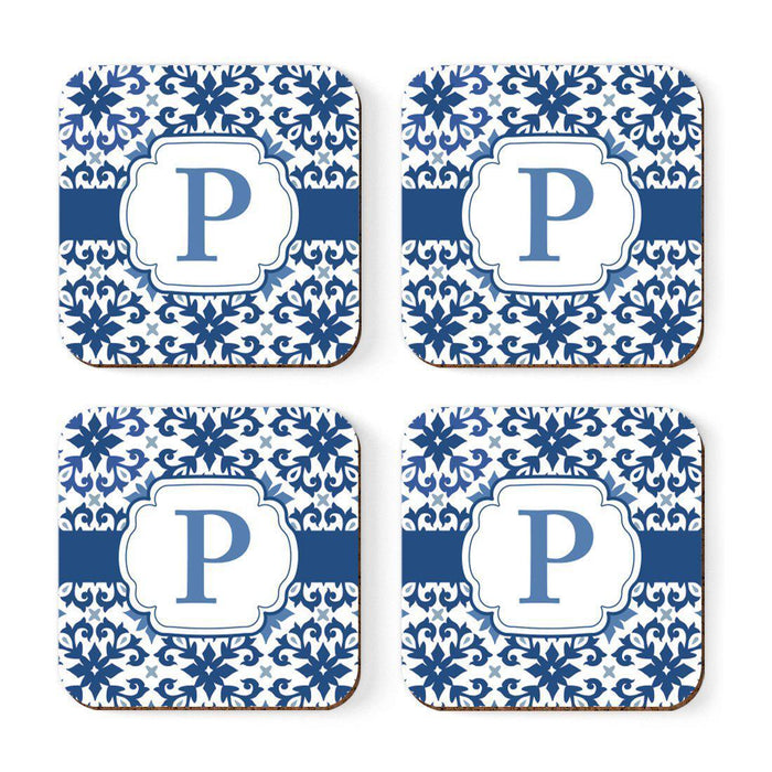 Square Coffee Drink Coasters Gift Set, Moroccan Monogram-Set of 4-Andaz Press-P-