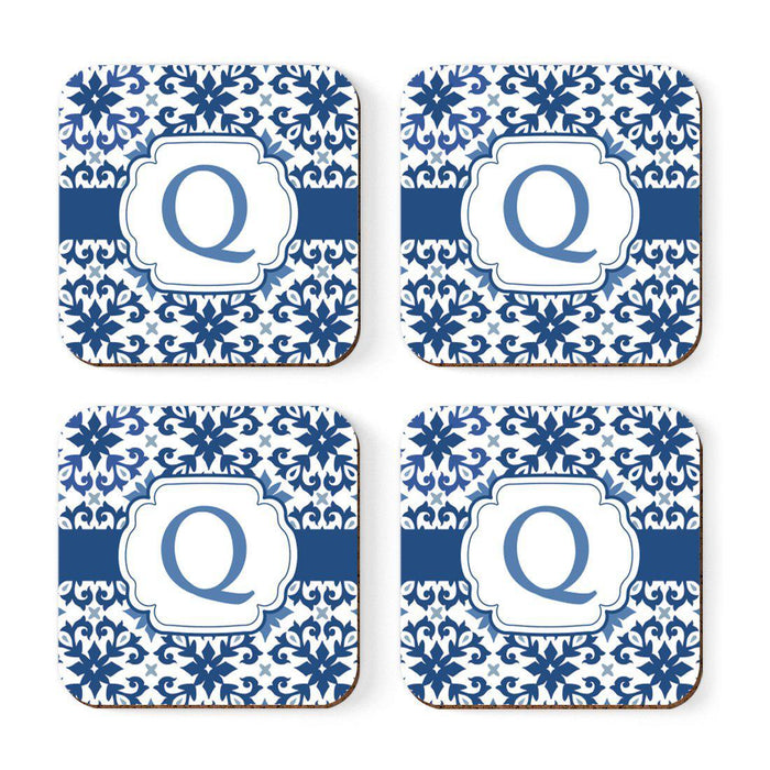 Square Coffee Drink Coasters Gift Set, Moroccan Monogram-Set of 4-Andaz Press-Q-