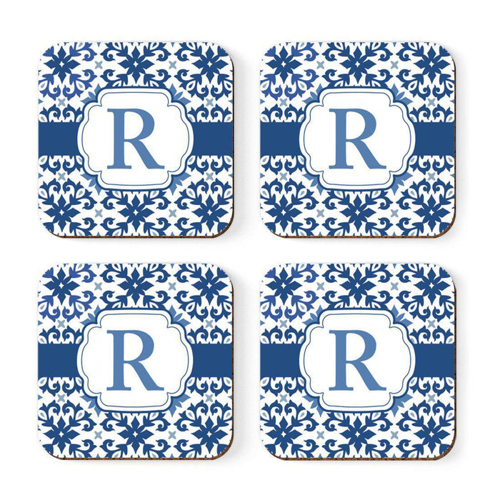 Square Coffee Drink Coasters Gift Set, Moroccan Monogram-Set of 4-Andaz Press-R-