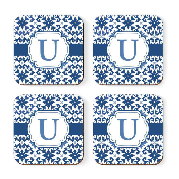 Square Coffee Drink Coasters Gift Set, Moroccan Monogram-Set of 4-Andaz Press-U-