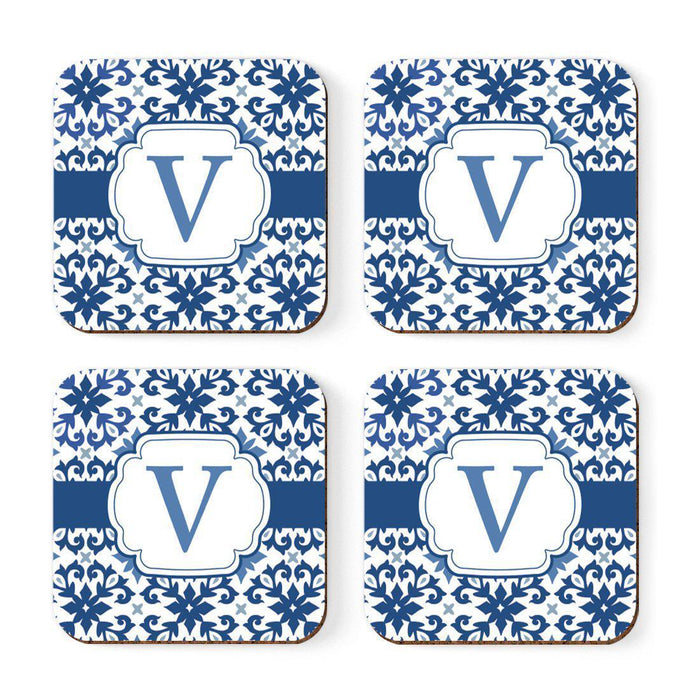 Square Coffee Drink Coasters Gift Set, Moroccan Monogram-Set of 4-Andaz Press-V-