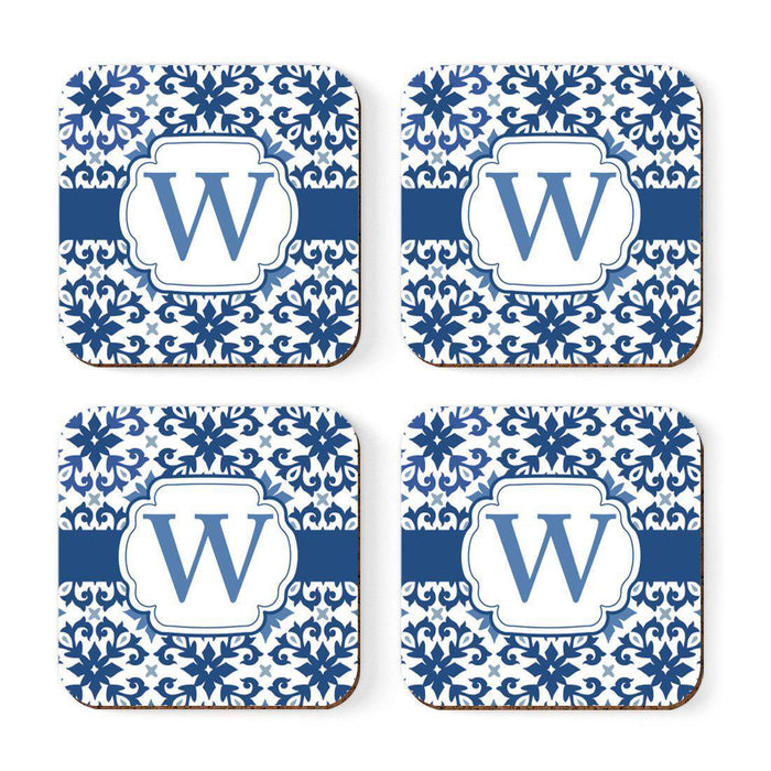 Square Coffee Drink Coasters Gift Set, Moroccan Monogram-Set of 4-Andaz Press-W-