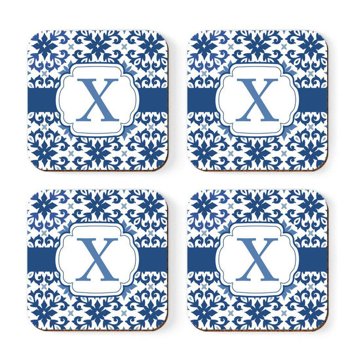 Square Coffee Drink Coasters Gift Set, Moroccan Monogram-Set of 4-Andaz Press-X-