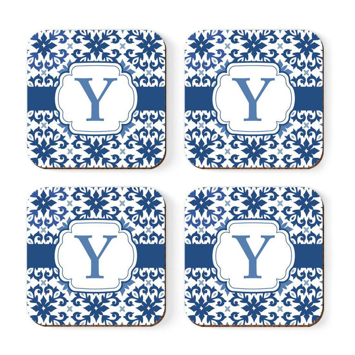 Square Coffee Drink Coasters Gift Set, Moroccan Monogram-Set of 4-Andaz Press-Y-
