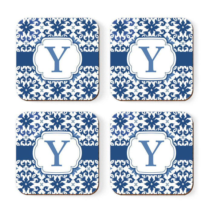 Square Coffee Drink Coasters Gift Set, Moroccan Monogram-Set of 4-Andaz Press-Y-