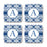 Square Coffee Drink Coasters Gift Set, Moroccan Monogram-Set of 4-Andaz Press-A-