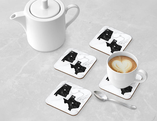 Square Coffee Drink Coasters Texas Long Distance Gift-Set of 4-Andaz Press-Alabama-