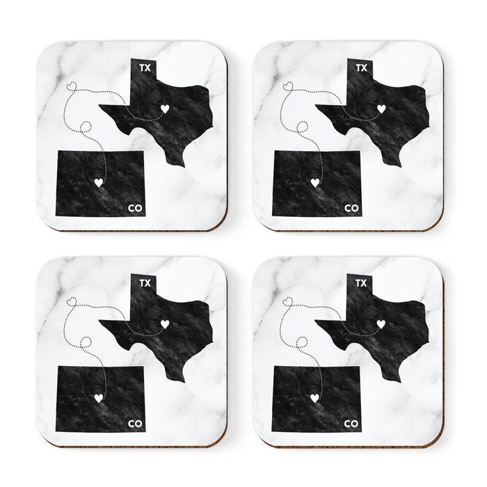 Square Coffee Drink Coasters Texas Long Distance Gift-Set of 4-Andaz Press-Colorado-